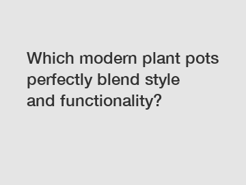 Which modern plant pots perfectly blend style and functionality?