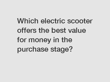 Which electric scooter offers the best value for money in the purchase stage?