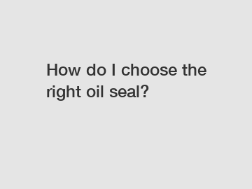 How do I choose the right oil seal?