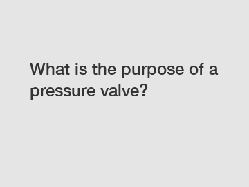 What is the purpose of a pressure valve?