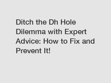 Ditch the Dh Hole Dilemma with Expert Advice: How to Fix and Prevent It!