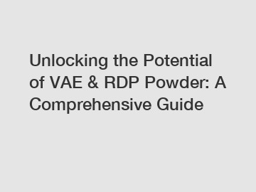 Unlocking the Potential of VAE & RDP Powder: A Comprehensive Guide