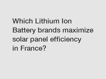 Which Lithium Ion Battery brands maximize solar panel efficiency in France?