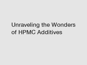 Unraveling the Wonders of HPMC Additives