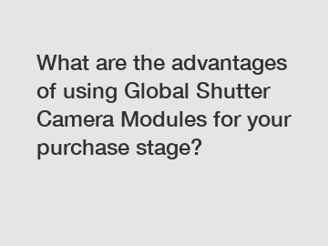What are the advantages of using Global Shutter Camera Modules for your purchase stage?