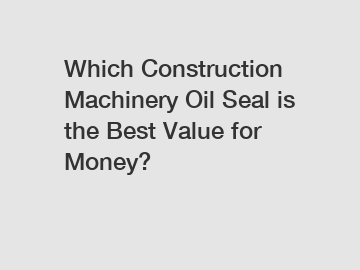 Which Construction Machinery Oil Seal is the Best Value for Money?