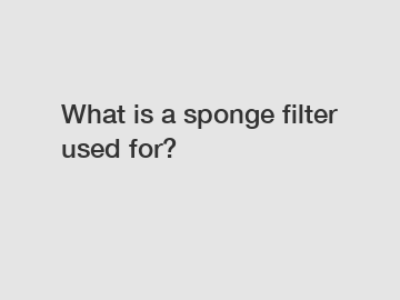 What is a sponge filter used for?