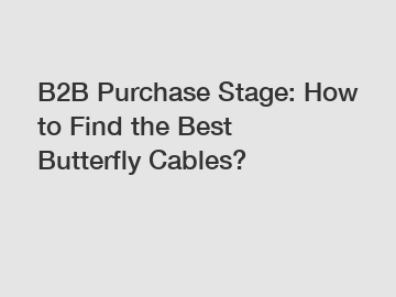 B2B Purchase Stage: How to Find the Best Butterfly Cables?