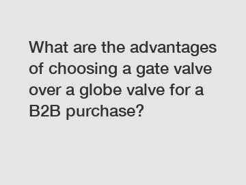 What are the advantages of choosing a gate valve over a globe valve for a B2B purchase?