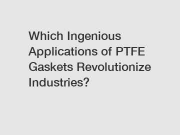 Which Ingenious Applications of PTFE Gaskets Revolutionize Industries?