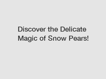 Discover the Delicate Magic of Snow Pears!