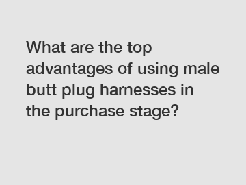 What are the top advantages of using male butt plug harnesses in the purchase stage?
