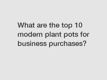 What are the top 10 modern plant pots for business purchases?