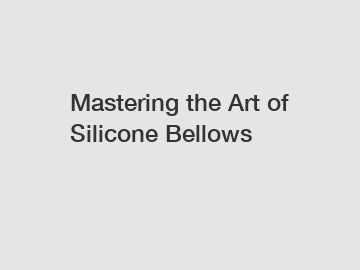 Mastering the Art of Silicone Bellows