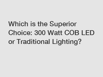 Which is the Superior Choice: 300 Watt COB LED or Traditional Lighting?