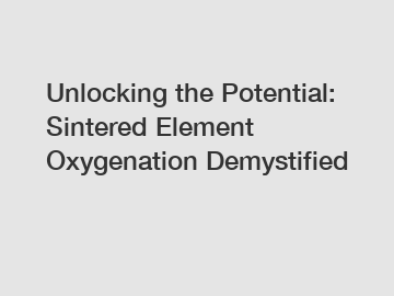 Unlocking the Potential: Sintered Element Oxygenation Demystified