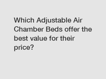 Which Adjustable Air Chamber Beds offer the best value for their price?