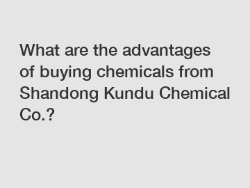 What are the advantages of buying chemicals from Shandong Kundu Chemical Co.?