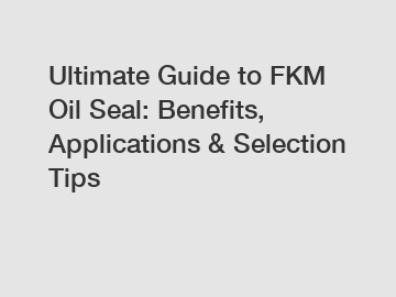 Ultimate Guide to FKM Oil Seal: Benefits, Applications & Selection Tips