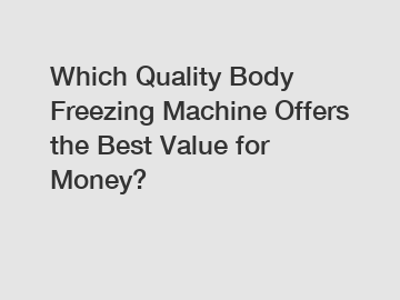 Which Quality Body Freezing Machine Offers the Best Value for Money?