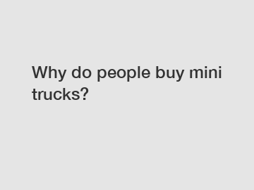 Why do people buy mini trucks?