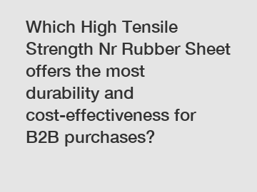 Which High Tensile Strength Nr Rubber Sheet offers the most durability and cost-effectiveness for B2B purchases?
