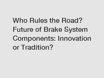 Who Rules the Road? Future of Brake System Components: Innovation or Tradition?