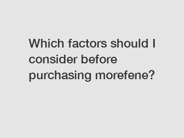 Which factors should I consider before purchasing morefene?