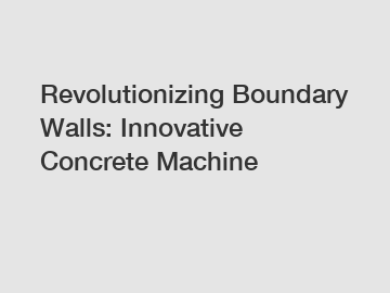 Revolutionizing Boundary Walls: Innovative Concrete Machine