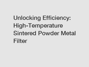 Unlocking Efficiency: High-Temperature Sintered Powder Metal Filter