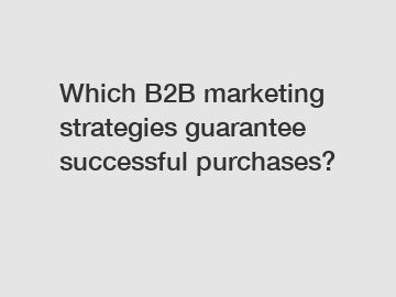 Which B2B marketing strategies guarantee successful purchases?