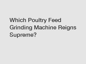 Which Poultry Feed Grinding Machine Reigns Supreme?