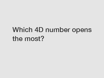 Which 4D number opens the most?