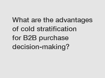 What are the advantages of cold stratification for B2B purchase decision-making?