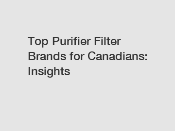 Top Purifier Filter Brands for Canadians: Insights