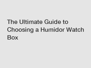 The Ultimate Guide to Choosing a Humidor Watch Box
