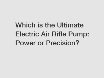 Which is the Ultimate Electric Air Rifle Pump: Power or Precision?