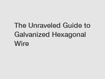 The Unraveled Guide to Galvanized Hexagonal Wire